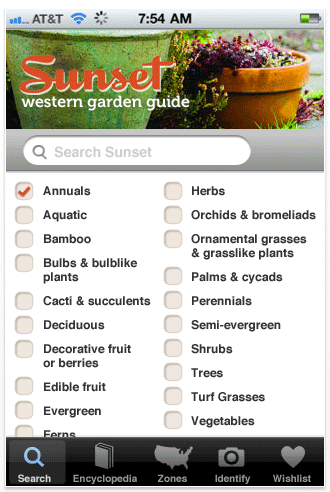 Sunset search by type page